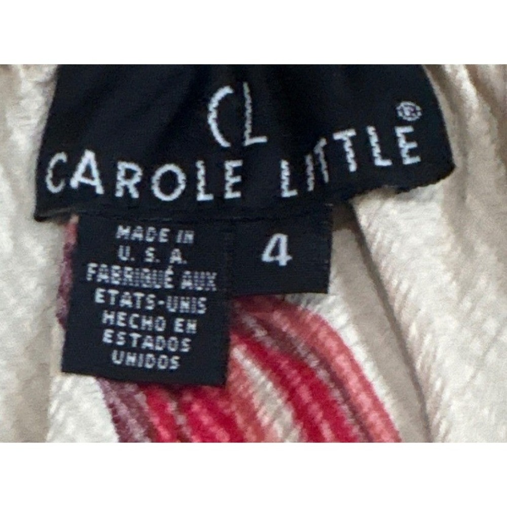 VTG 90s Carole Little Tropical Palm Leaf Maxi Skirt Size 4 Made in USA Red Green - Picture 3 of 5